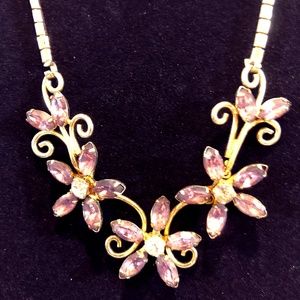 Vintage 60's Era Lilac and Gold Necklace